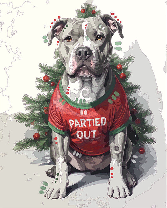 The Partied Out Pittie Mini Print (Ltd. Edition) (122625)