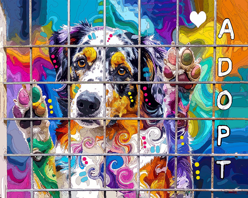 The Paws Up Adopt Pup Mini Print (Ltd. Edition) (110325)