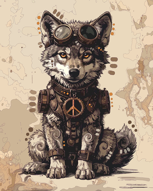 The Peaceful Little Steampunk Wolf Mini Print (Ltd. Edition) (122925)