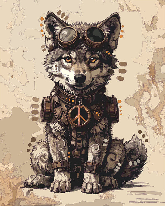 The Peaceful Little Steampunk Wolf Mini Print (Ltd. Edition) (122925)