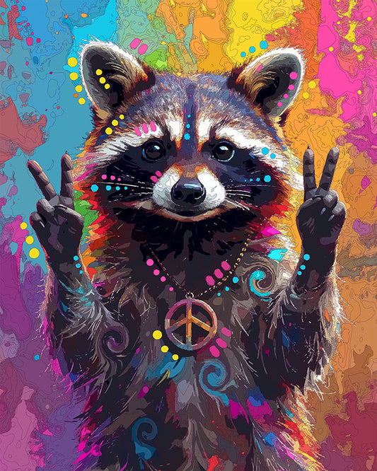 The Peacemaker Raccoon Mini Print (Ltd. Edition) (040826)