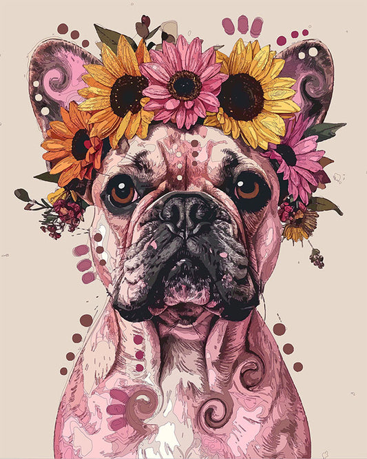The Pink Flower Cap Frenchie Mini Print (Ltd. Edition) (020426)