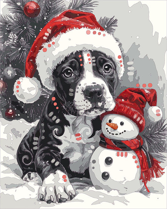 The Pit Pup Snowman Poser Mini Print (Ltd. Edition) (121125)