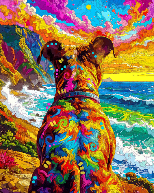 The Pittie At Big Sur Mini Print (Ltd. Edition) (072325)
