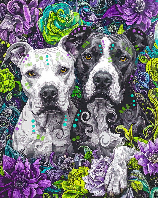 The Pittie Blooms Mini Print (Ltd. Edition) (100625)