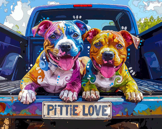 The Pittie Love Pick Up Pups Mini Print (Ltd. Edition) (012626)