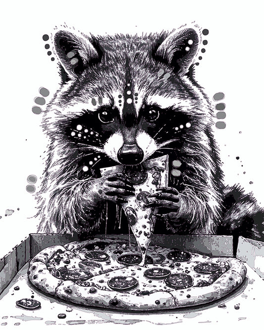 The Pizza Raccoon Mini Print (Ltd. Edition) (080625)