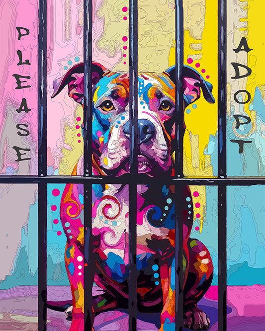The Pleading Cage Pittie Mini Print (Ltd. Edition) (052126)
