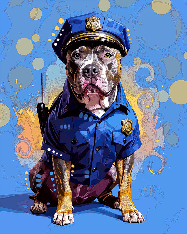 The Police Costume Pittie Mini Print (Ltd. Edition) (091725)