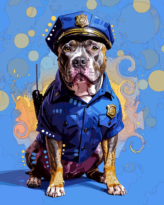 The Police Costume Pittie Mini Print (Ltd. Edition) (091725)