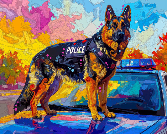 The Police Dog Hood Ornament Mini Print (Ltd. Edition) (110525)