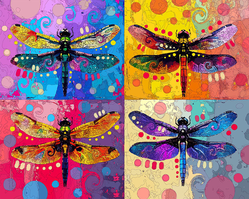 The Popping Dragonflies Mini Print (Ltd. Edition) (030626)