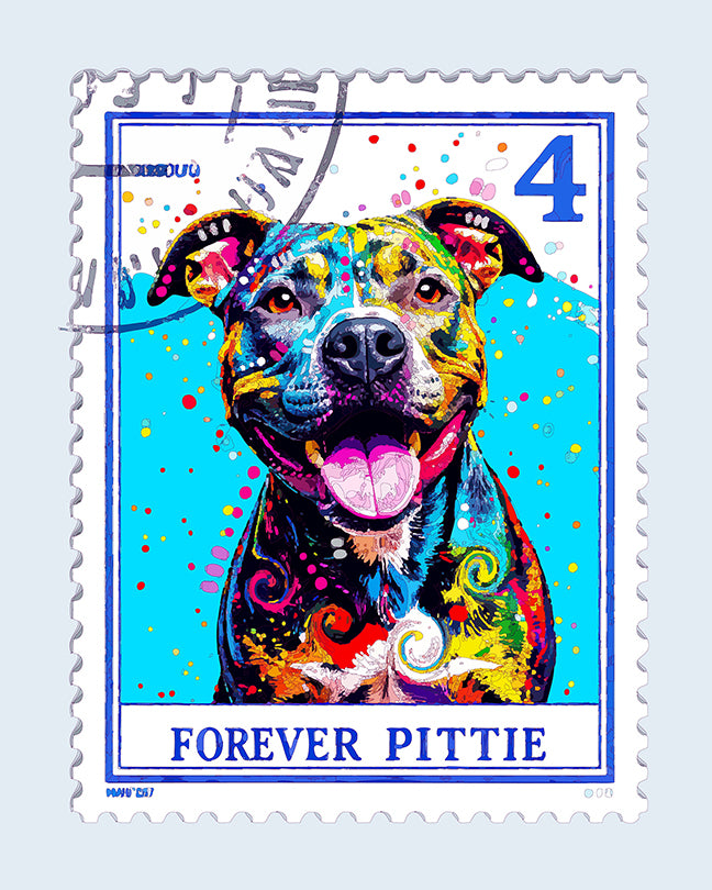 The Postmarked Pittie Mini Print (Ltd. Edition) (090525)