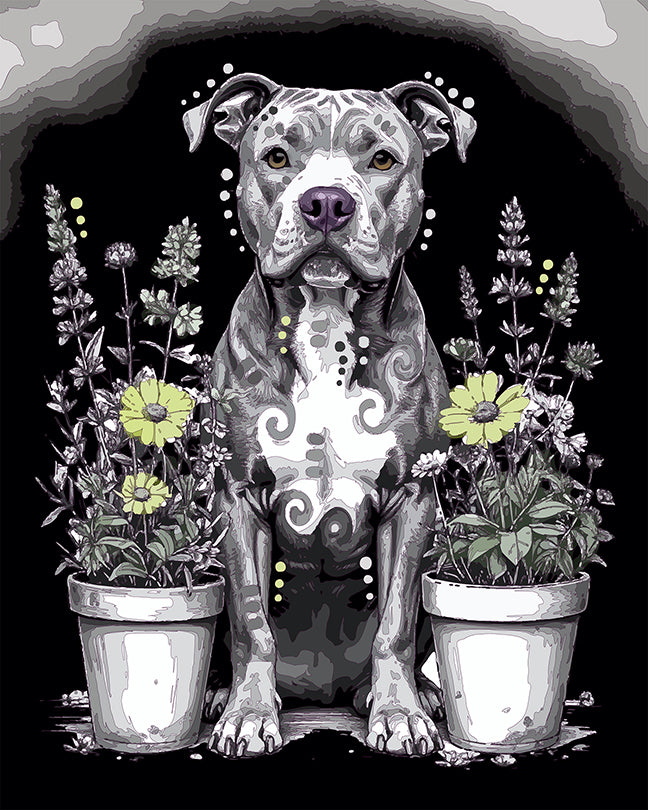 The Potted Wildflower Pittie Mini Print (Ltd. Edition) (110525)