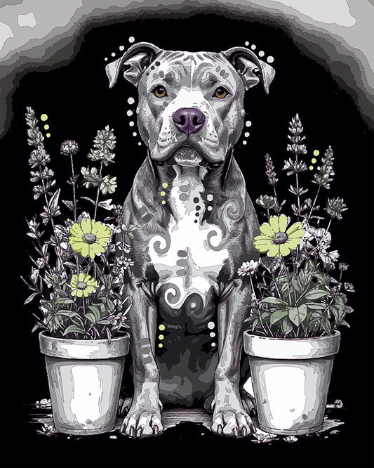 The Potted Wildflower Pittie Mini Print (Ltd. Edition) (110525)