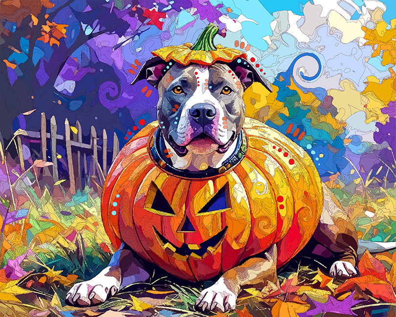 The Pumpkin Costume Pittie Mini Print (Ltd. Edition) (090225)