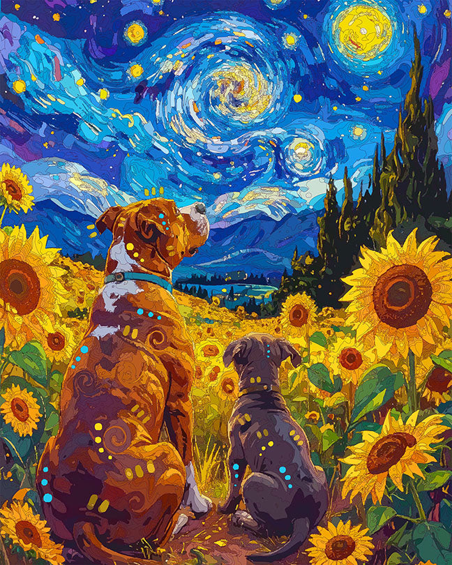 The Pup Sitter Starry Sunflower Mini Print (Ltd. Edition) (031726)