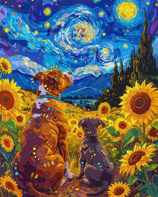 The Pup Sitter Starry Sunflower Mini Print (Ltd. Edition) (031726)