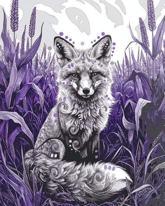 The Purple Cornfield Fox Mini Print (Ltd. Edition) (110325)