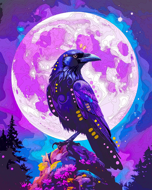 The Purple Fall Raven Mini Print (Ltd. Edition) (090325)