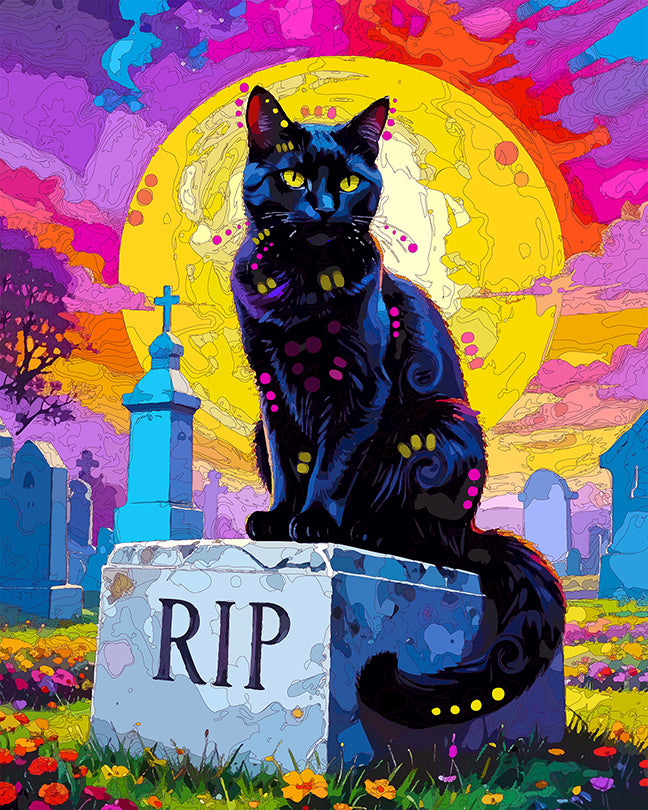 The RIP Black Cat Mini Print (Ltd. Edition) (091025)
