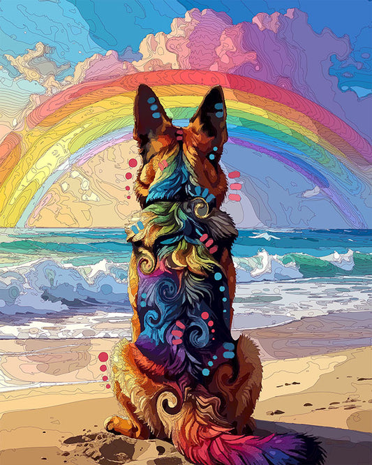The Rainbow Beach Watcher Shep Mini Print (Ltd. Edition) (012826)