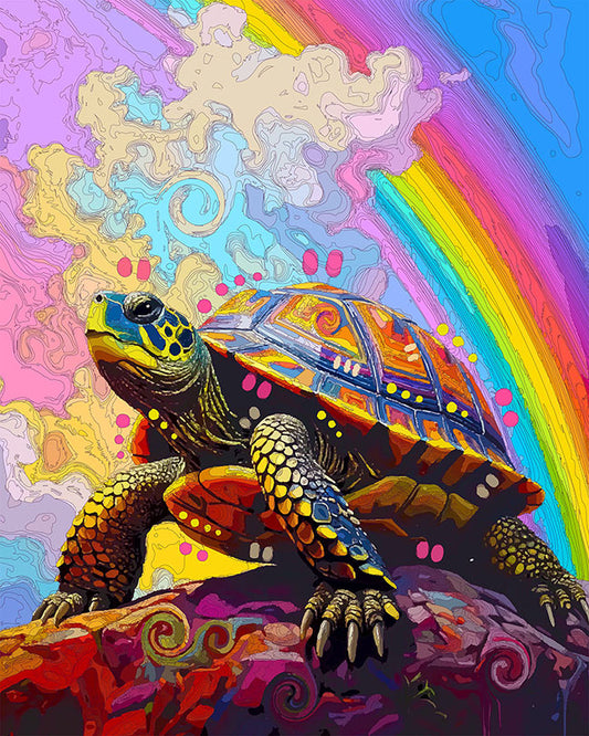 The Rainbow Rock Box Turtle Mini Print (Ltd. Edition) (040326)