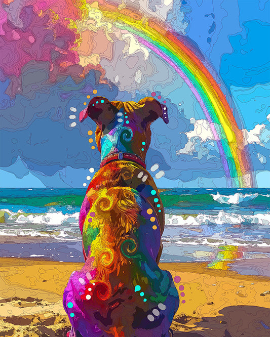 The Rainbow Tide Pittie Mini Print (Ltd. Edition) (021226)