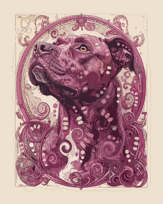 The Red High Light Pittie Mini Print (Ltd. Edition) (112125)