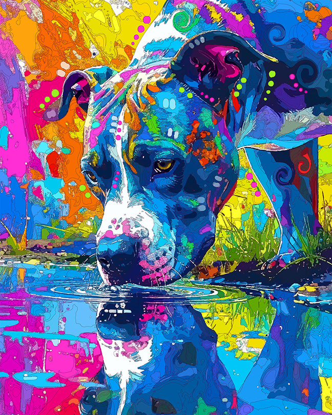 The Reflecting Puddle Pittie Mini Print (Ltd. Edition) (090325)