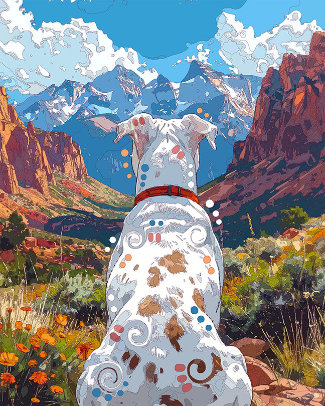 The Rocky Mountain View Pittie Mini Print (Ltd. Edition) (081826)