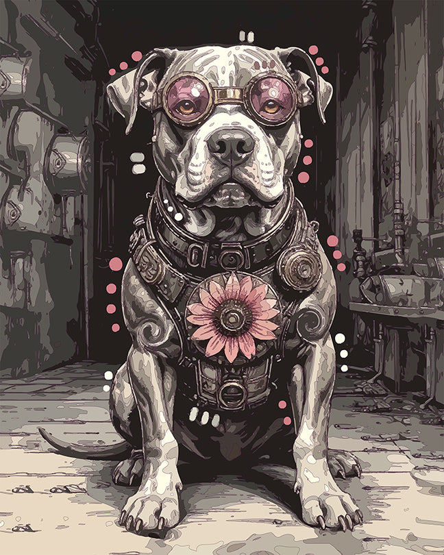 The Rose Sunflower SP Pittie Mini Print (Ltd. Edition) (062626)