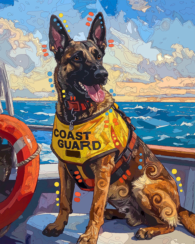 The Rough Water Coast Guard Mini Print (Ltd. Edition) (080626)