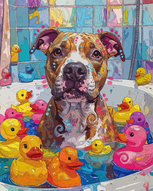 The Rubber Duck Bath Pittie Mini Print (Ltd. Edition) (011326)