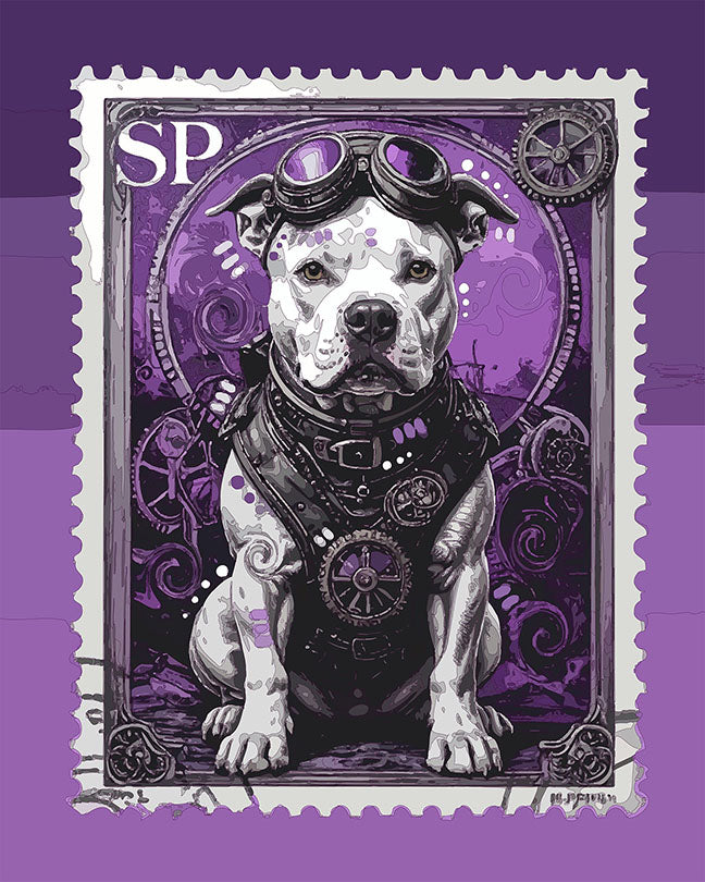 The SP White Pittie Stamp Mini Print (Ltd. Edition) (033126)