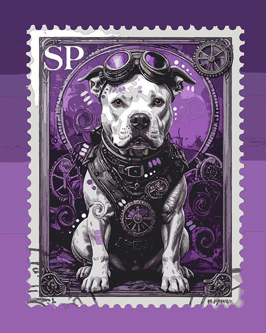 The SP White Pittie Stamp Mini Print (Ltd. Edition) (033126)