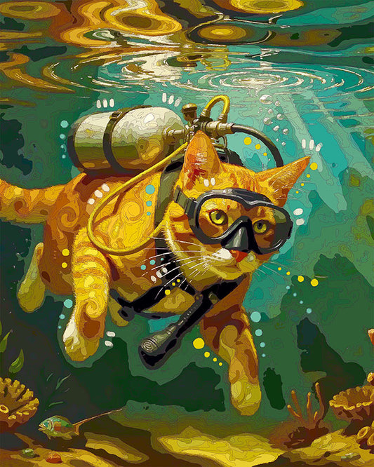 The Scuba Tabby Mini Print (Ltd. Edition) (033026)