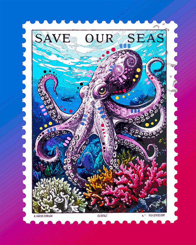 The Sea Stamp Mini Print (Ltd. Edition) (032426)