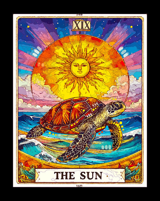The Sea Turtle Sun Tarot Mini Print (Ltd. Edition) (081125)
