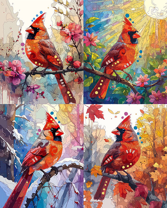 The Seasons Of The Cardinal Mini Print (Ltd. Edition) (012726)