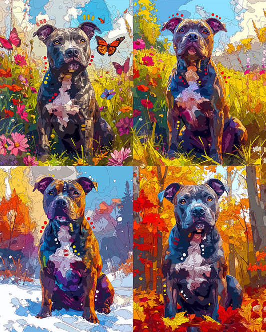 The Seasons Of The Pittie Mini Print (Ltd. Edition) (012226)