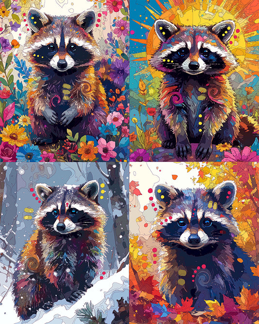 The Seasons Of The Raccoon Mini Print (Ltd. Edition) (021226)