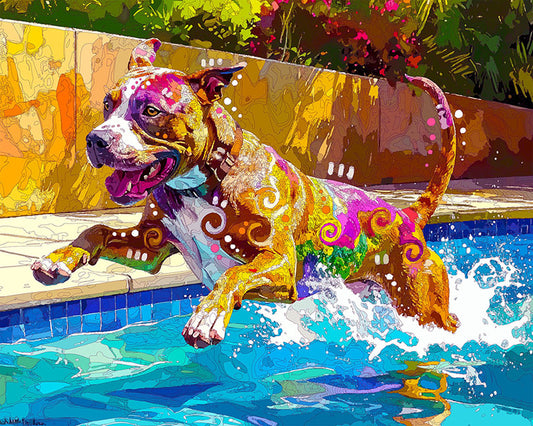 The Shallow End Jump Pittie Mini Print (Ltd. Edition) (040626)