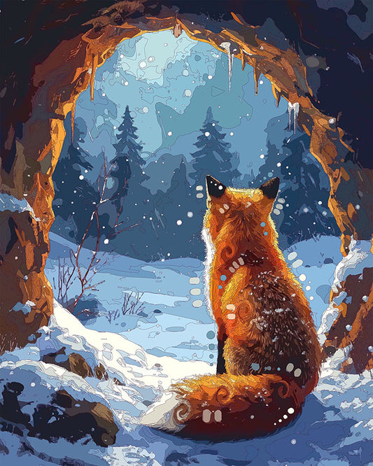 The Sheltered Cave Fox Mini Print (Ltd. Edition) (011426)