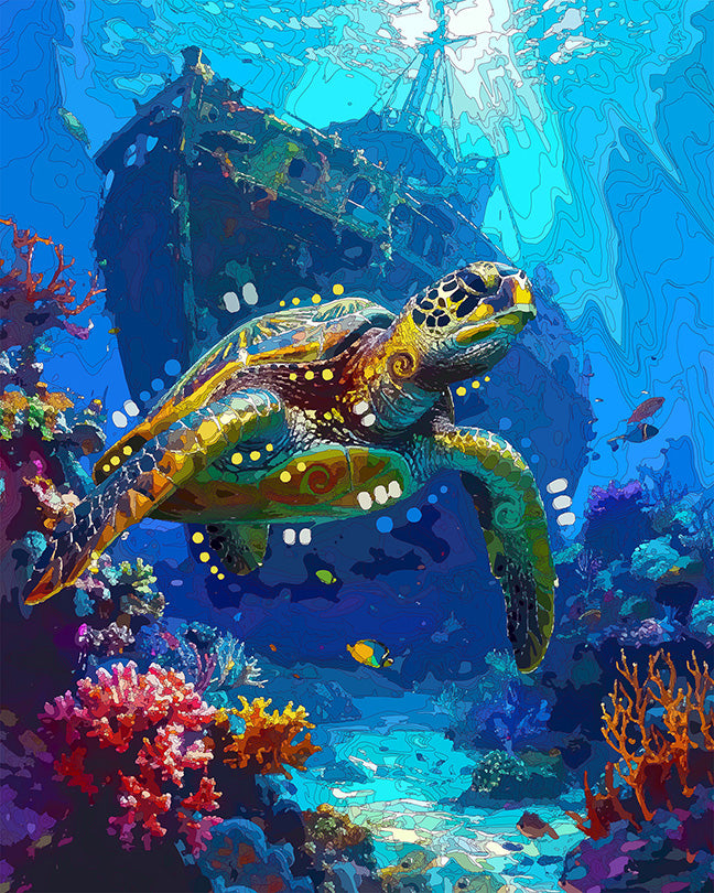 The Shipwreck Diver Mini Print (Ltd. Edition) (080526)