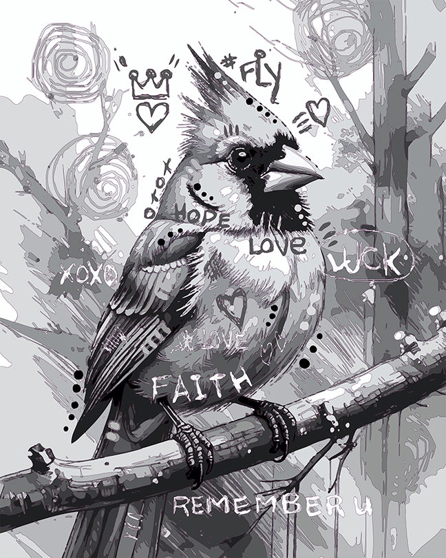 The Sketchy Little Cardinal Mini Print (Ltd. Edition) (091125)