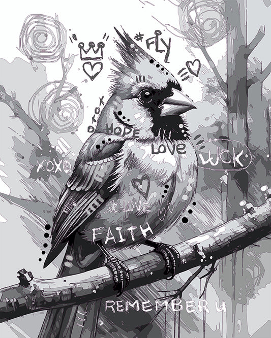 The Sketchy Little Cardinal Mini Print (Ltd. Edition) (091125)