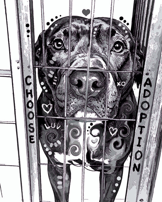 The Sketchy Love Lock Up Pittie Mini Print (Ltd. Edition) (110725)