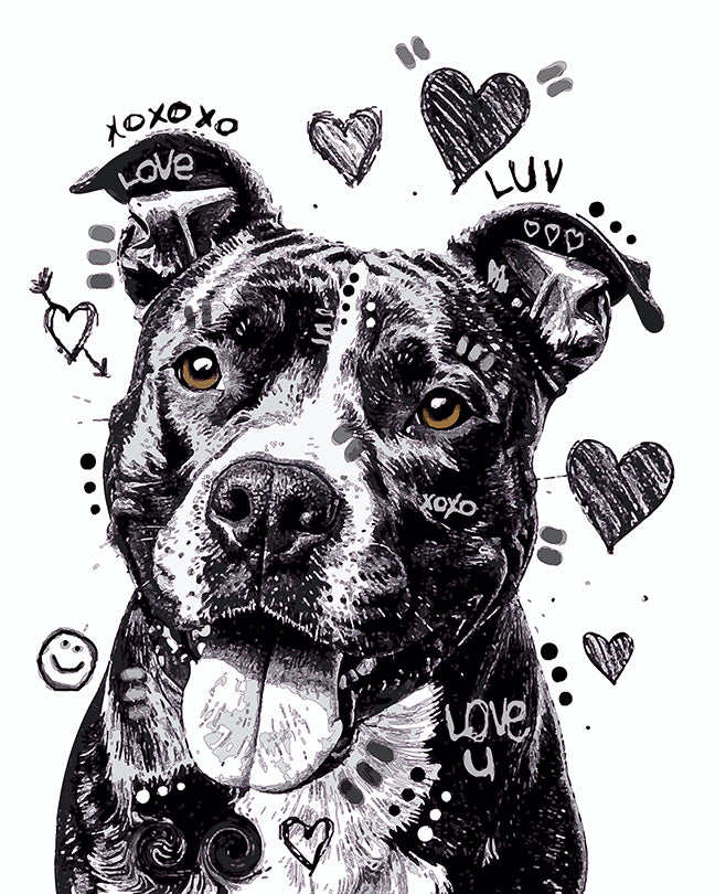 The Sketchy Love Pittie Mini Print (Ltd. Edition) (091025)