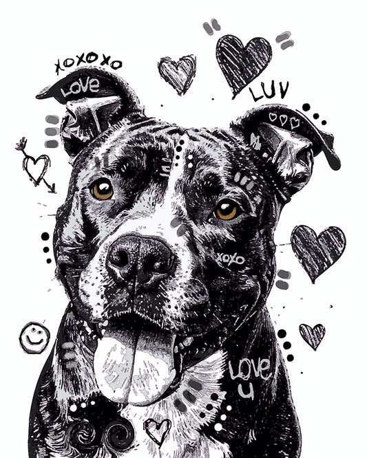 The Sketchy Love Pittie Mini Print (Ltd. Edition) (091025)
